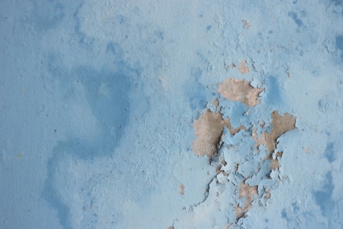 water damaged paint peeling