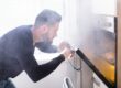 Putting out an oven fire