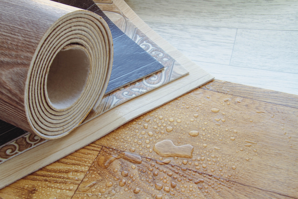 water damage under vinyl floors