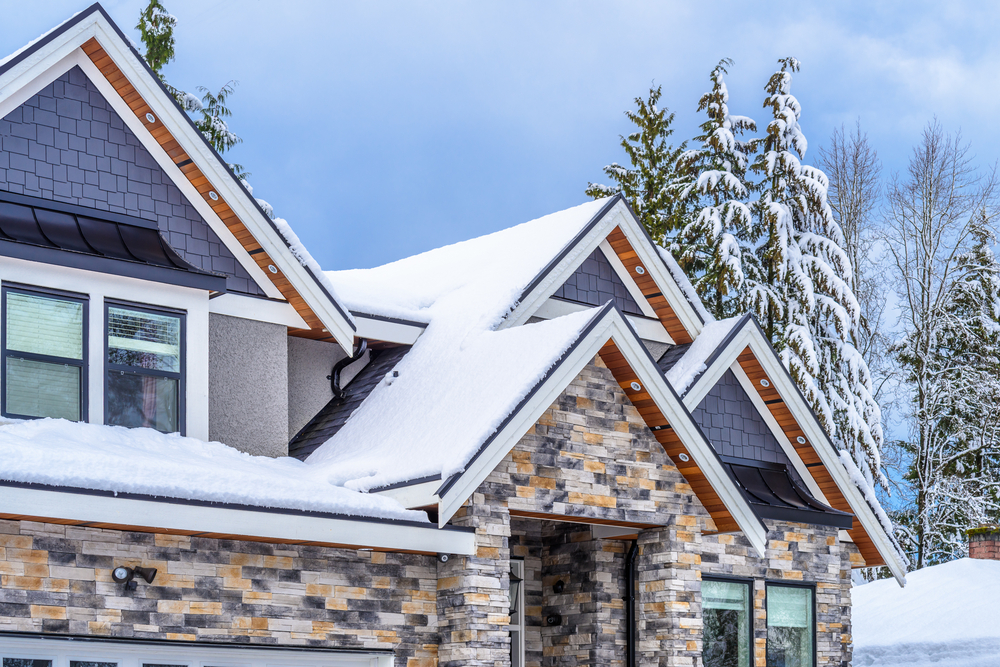 Snow on house roof