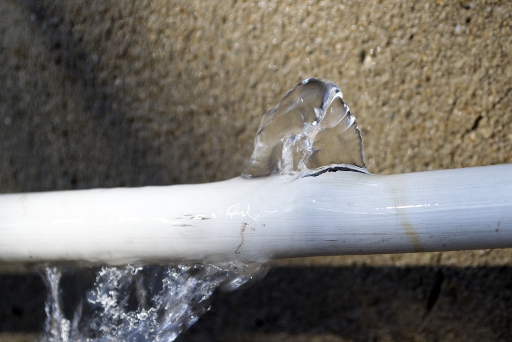 Burst water pipe