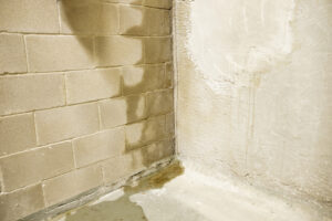 rain water leak on basement wall