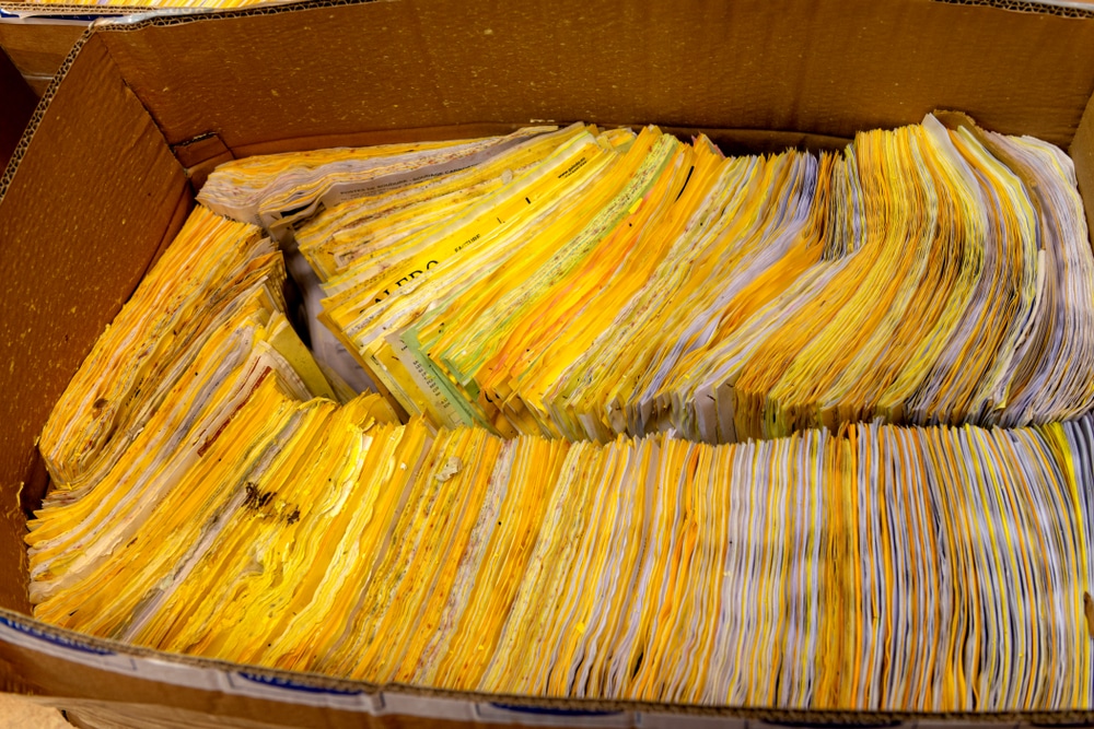 water damaged documents and files